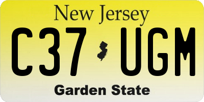 NJ license plate C37UGM