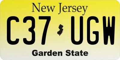 NJ license plate C37UGW