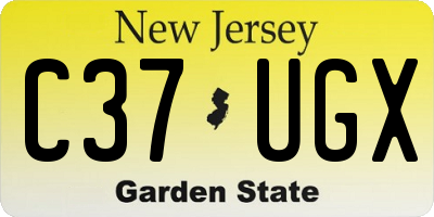 NJ license plate C37UGX