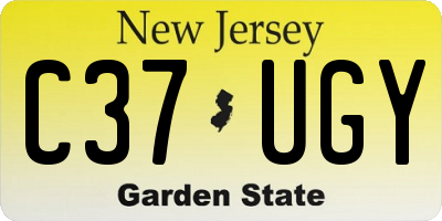 NJ license plate C37UGY