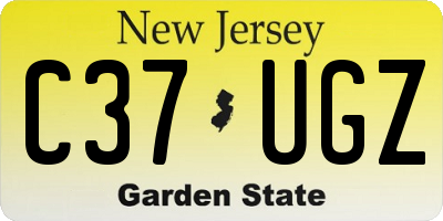 NJ license plate C37UGZ