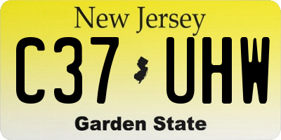 NJ license plate C37UHW