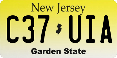 NJ license plate C37UIA