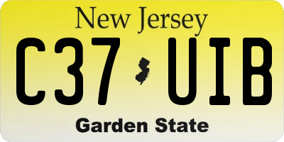 NJ license plate C37UIB