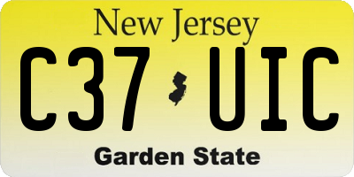 NJ license plate C37UIC