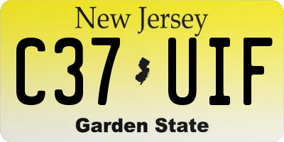 NJ license plate C37UIF