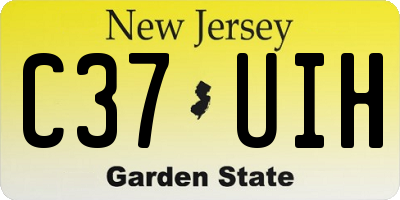 NJ license plate C37UIH