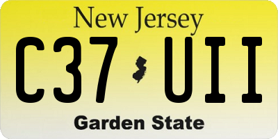 NJ license plate C37UII