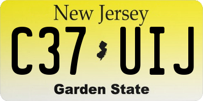 NJ license plate C37UIJ
