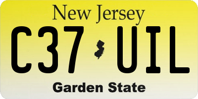NJ license plate C37UIL