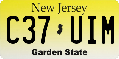 NJ license plate C37UIM