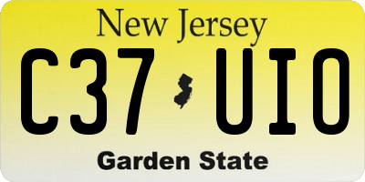 NJ license plate C37UIO