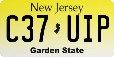 NJ license plate C37UIP
