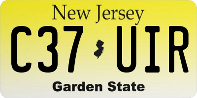 NJ license plate C37UIR