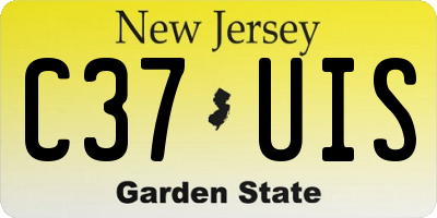NJ license plate C37UIS