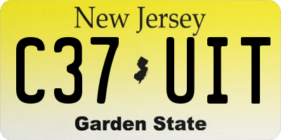 NJ license plate C37UIT