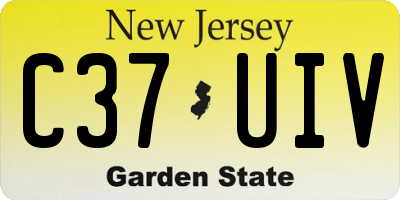 NJ license plate C37UIV