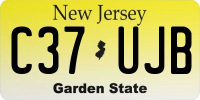 NJ license plate C37UJB