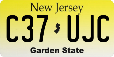 NJ license plate C37UJC