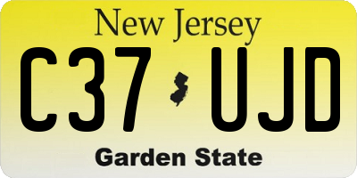 NJ license plate C37UJD