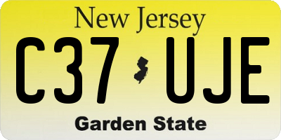 NJ license plate C37UJE
