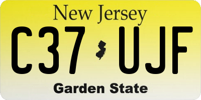 NJ license plate C37UJF