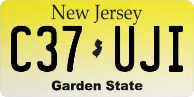 NJ license plate C37UJI