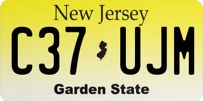 NJ license plate C37UJM
