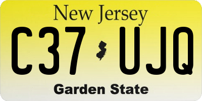 NJ license plate C37UJQ