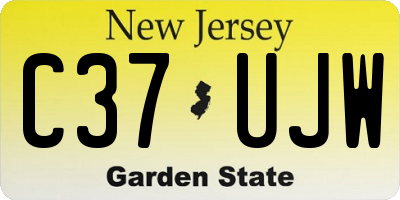 NJ license plate C37UJW