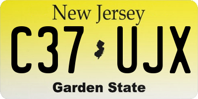 NJ license plate C37UJX