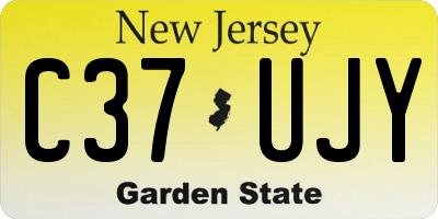 NJ license plate C37UJY
