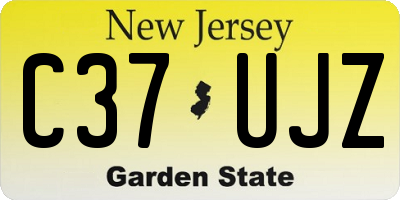 NJ license plate C37UJZ