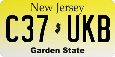 NJ license plate C37UKB