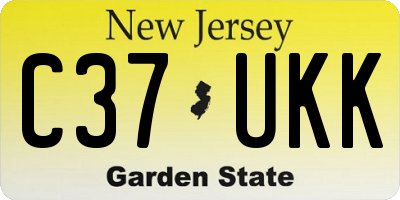 NJ license plate C37UKK