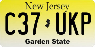 NJ license plate C37UKP