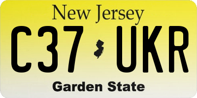 NJ license plate C37UKR
