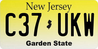 NJ license plate C37UKW