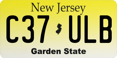 NJ license plate C37ULB