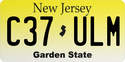 NJ license plate C37ULM
