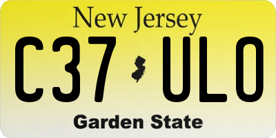NJ license plate C37ULO