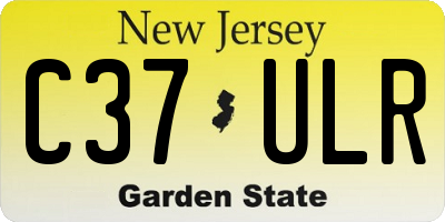 NJ license plate C37ULR