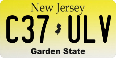 NJ license plate C37ULV