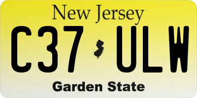 NJ license plate C37ULW