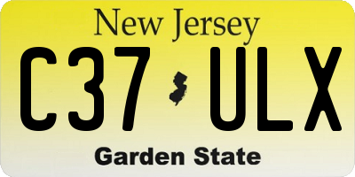 NJ license plate C37ULX