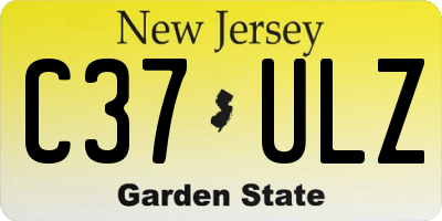 NJ license plate C37ULZ