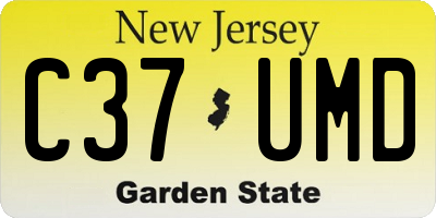 NJ license plate C37UMD