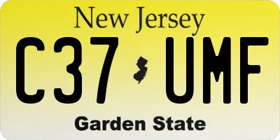 NJ license plate C37UMF