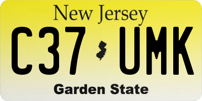 NJ license plate C37UMK