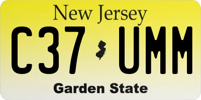NJ license plate C37UMM